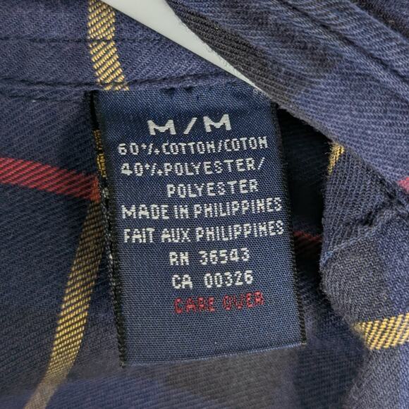 GANT Mens M Short Sleeve Heritage Twill Plaid Button Front Shirt Blue Red Yellow - Picture 2 of 4